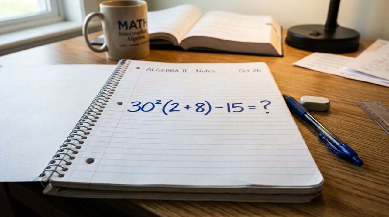 Sem calculadora, você consegue resolver 30² (2 + 8) – 15? A conta parece fácil, mas engana milhares