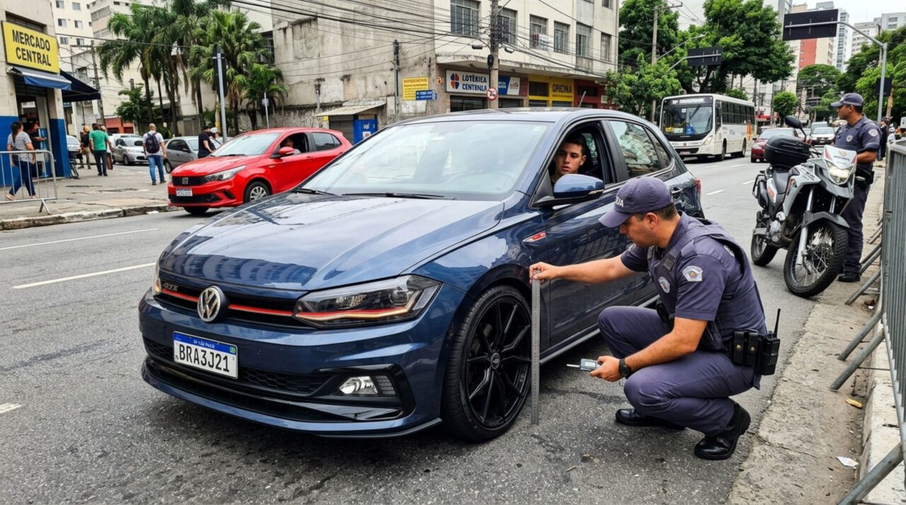 Motorista troca as rodas por aro maior conforme recomendado pela loja, mas descobre na fiscalização que o conjunto ultrapassou a tolerância prevista pelo Contran