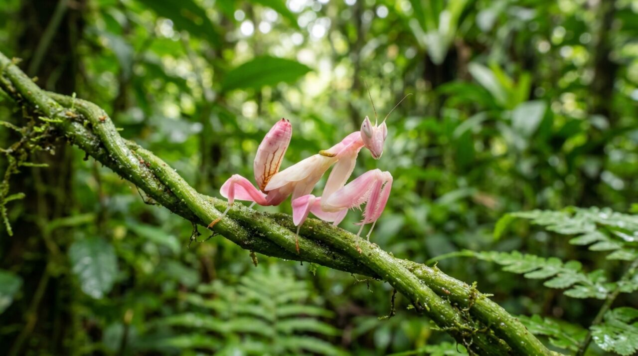 O predador invisível que se disfarça perfeitamente de flor para decapitar suas presas em frações de segundo sem que elas percebam