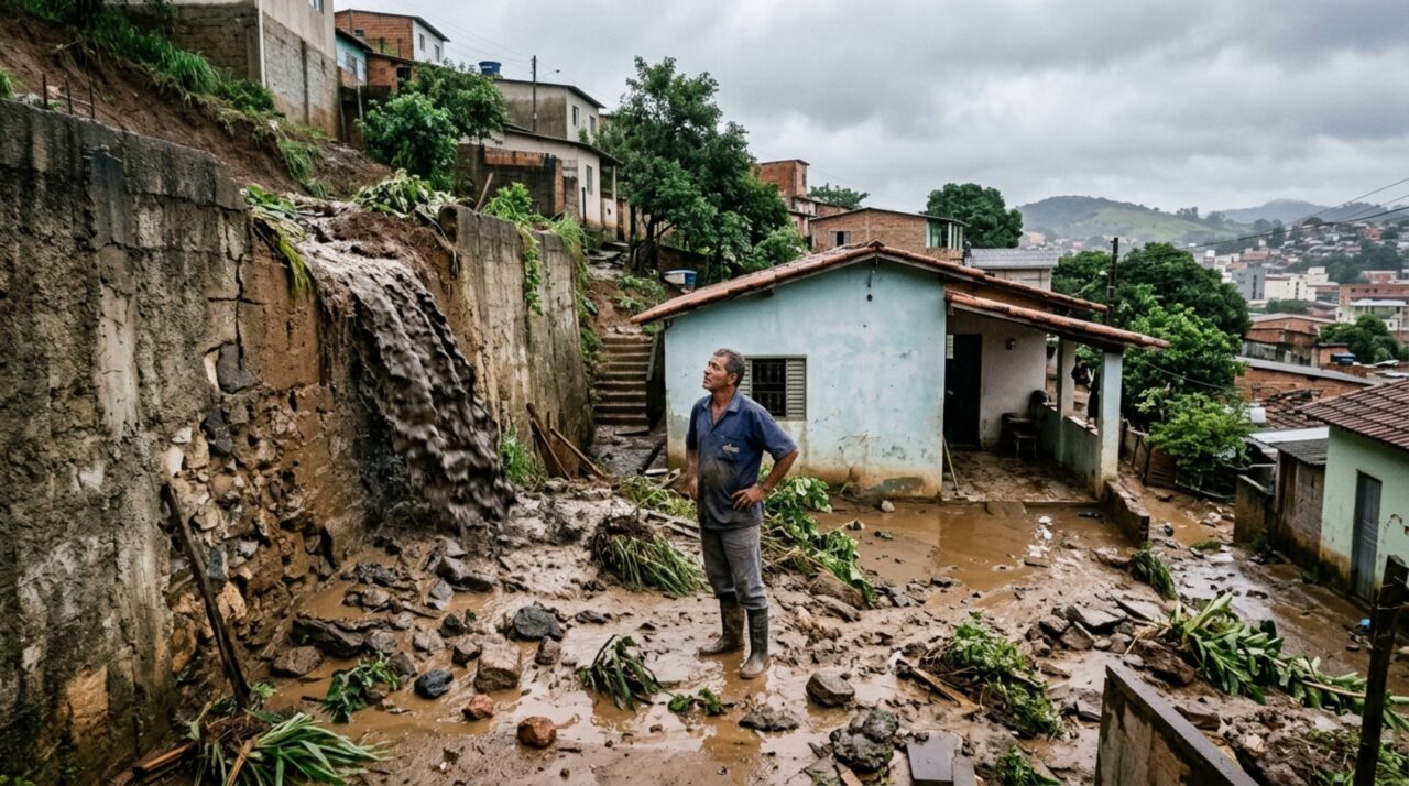 Família ergue muro de arrimo no fundo do terreno em encosta e cinco anos depois vizinho de baixo processa alegando que a obra desviou a drenagem natural e causou erosão no lote dele