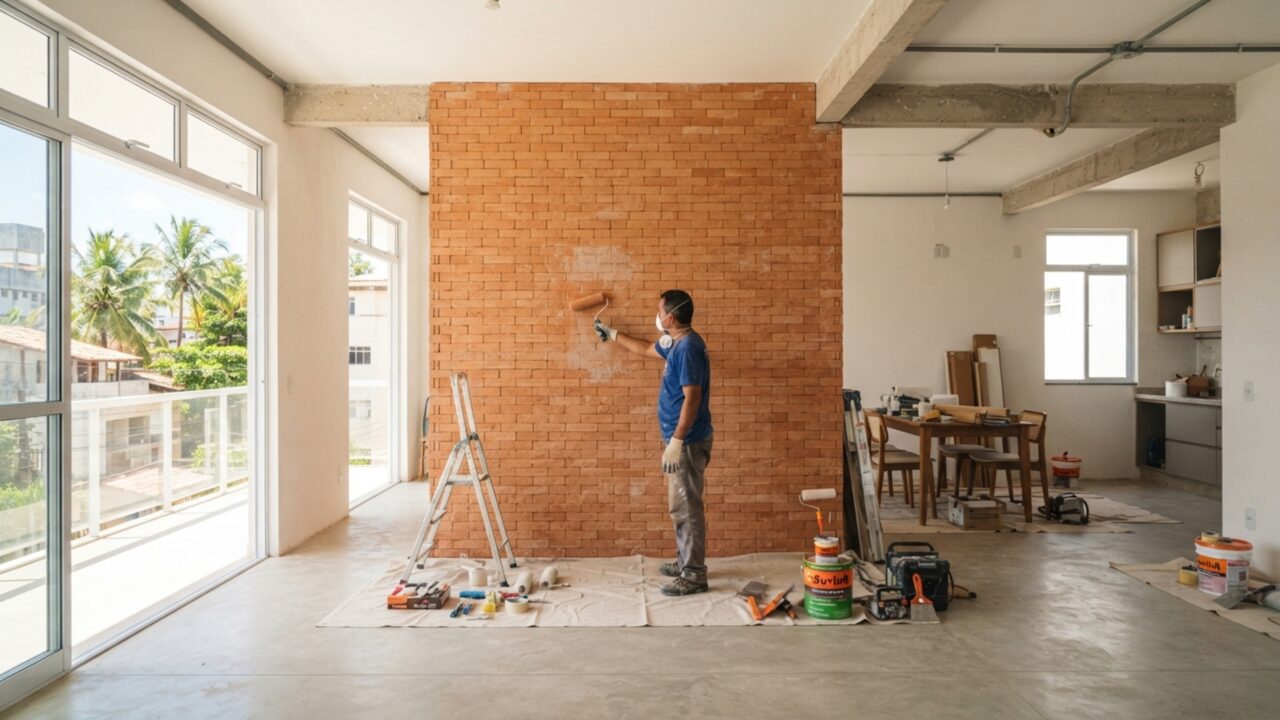 O fim do desperdício na pintura a técnica do rolo umidificado que faz a lata de tinta render até duas vezes mais nas paredes extremamente porosas