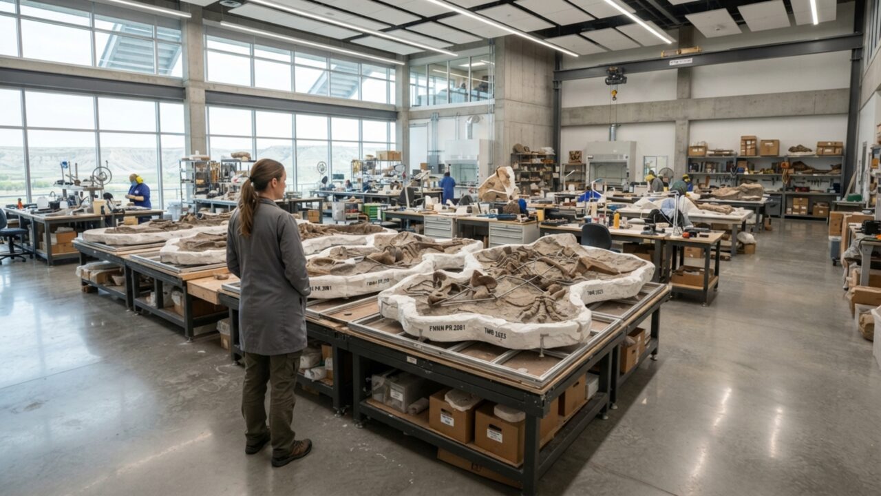 Três crianças encontram osso durante caminhada em família, avisam um museu e descobrem que haviam localizado os restos de um T. rex jovem que viveu há milhões de anos