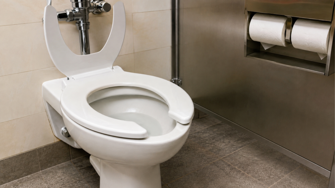 Para que serve a abertura nos vasos sanitários nos banheiros públicos?