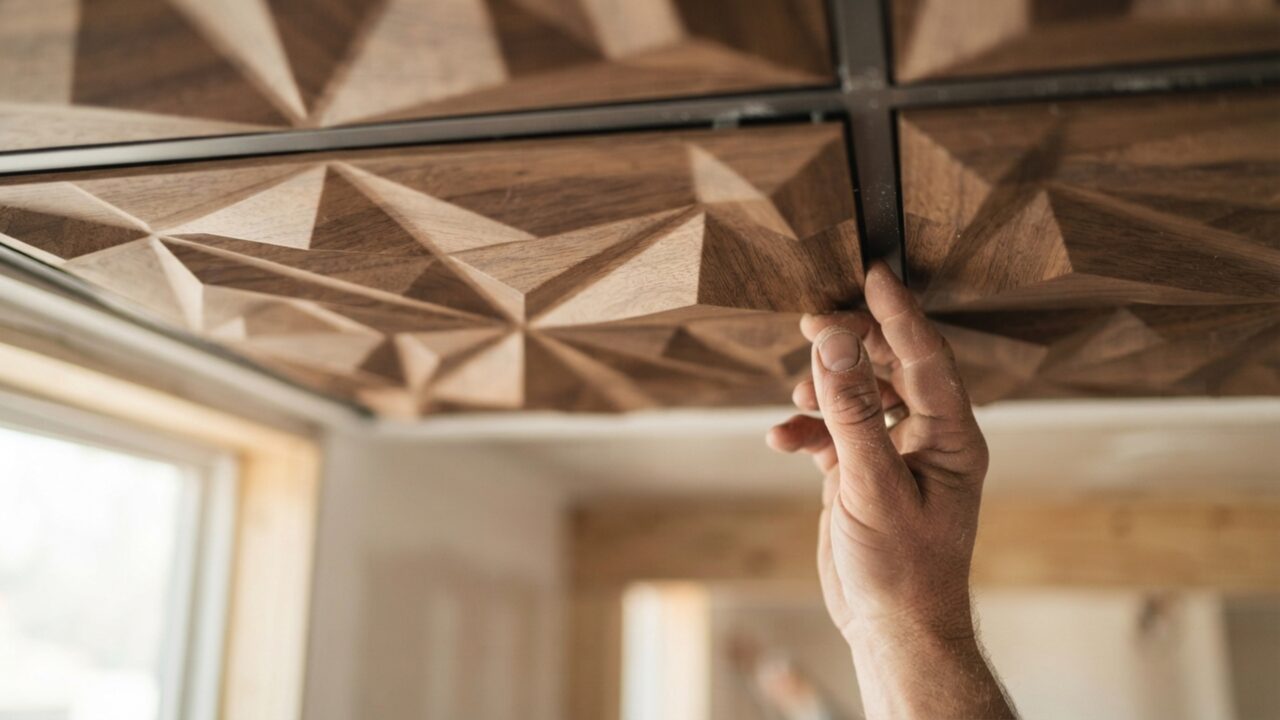 Como transformar o teto da sua sala gastando pouco usando apenas painéis modulares