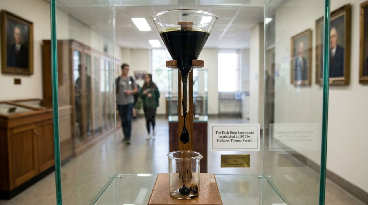 O experimento iniciado em 1927 que espera quase uma década para registrar uma única gota