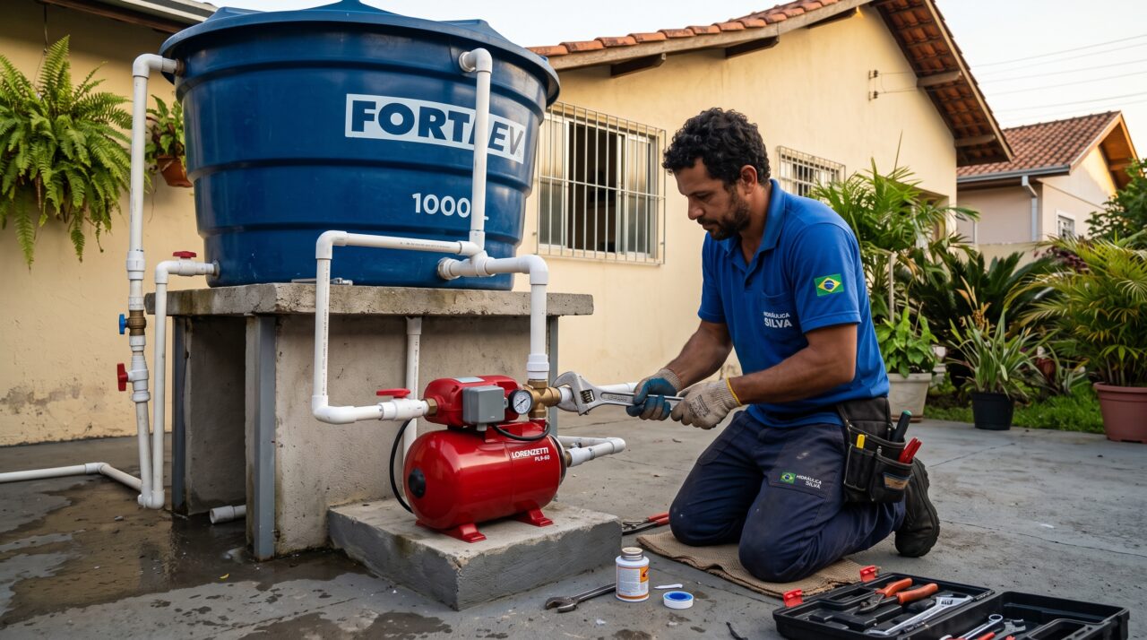 Custo e benefícios da instalação de pressurizador na caixa d'água para melhorar a pressão da água em casa.