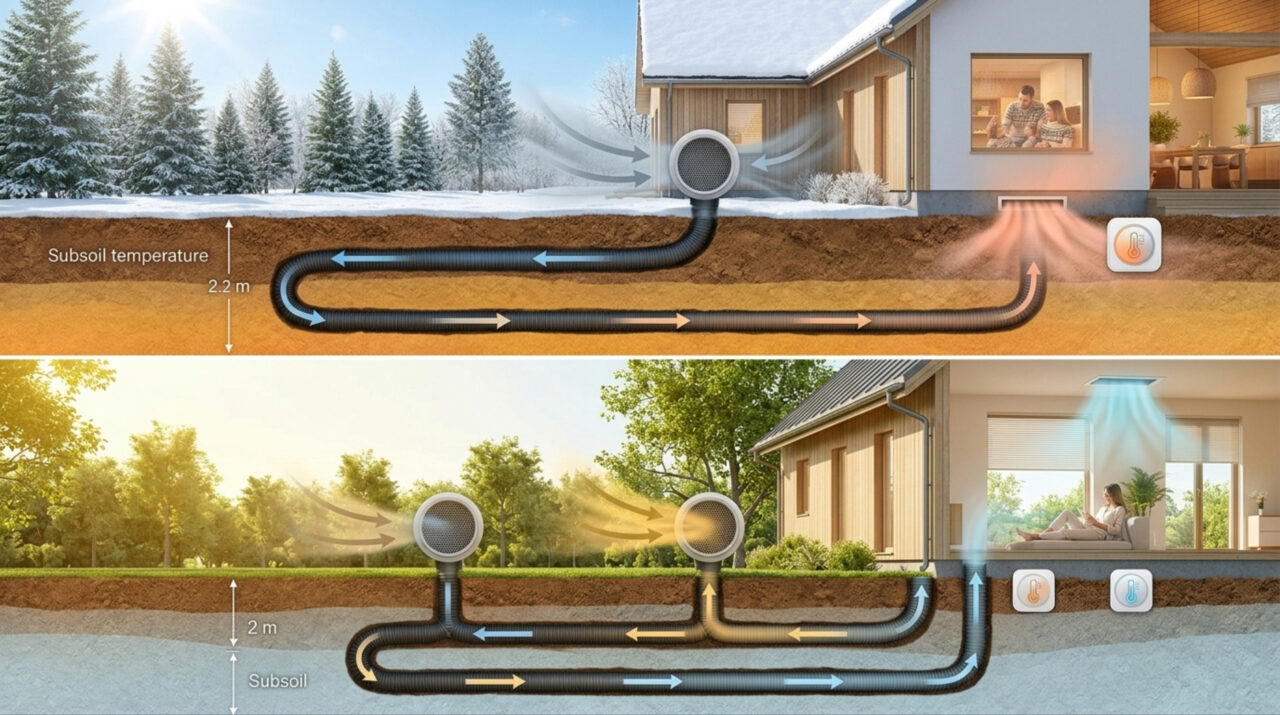 Poço canadense é dessa forma que funciona o sistema que climatiza uma casa com a temperatura do solo