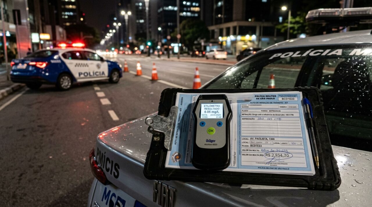 Motorista é parado em blitz, agente solicita teste do bafômetro, condutor se recusa e apresenta sinais registrados pela fiscalização, ele acredita que, sem soprar, não pode haver outra prova e agentes explicam o que pode ser considerado