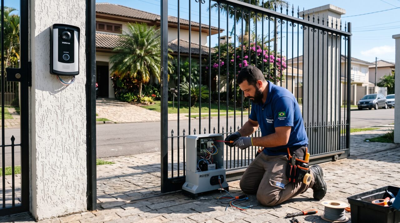 Custos atualizados para trocar o motor do portão e instalar videoporteiro Wi-Fi.
