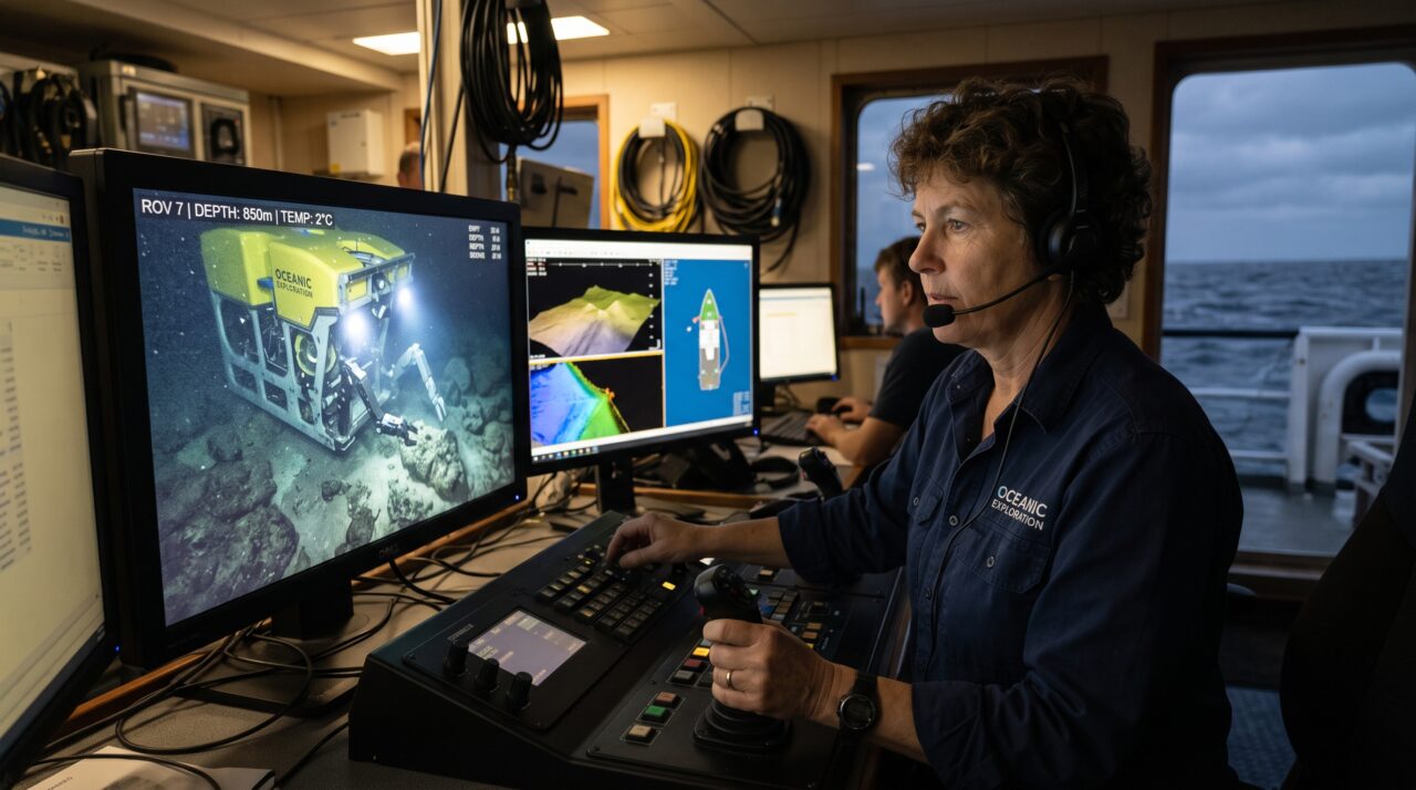 A profissão de piloto de ROV para exploração mineral em águas profundas.