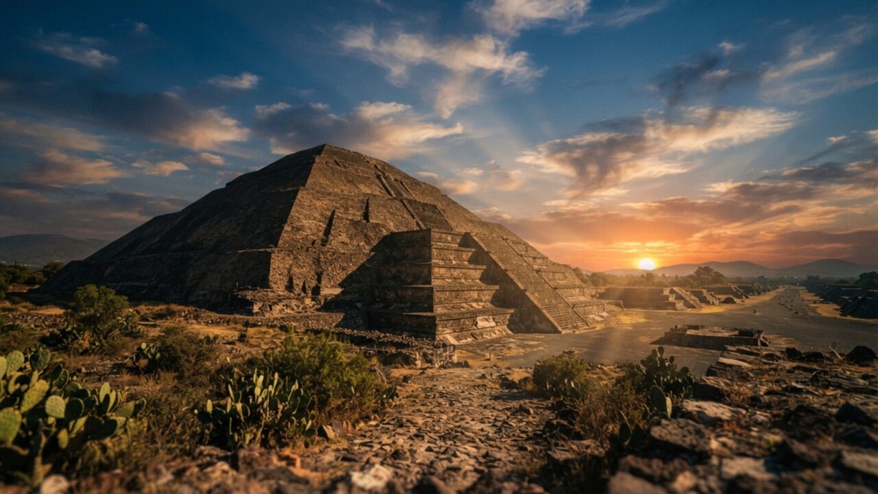 Uma cidade ergueu duas pirâmides gigantes e uma avenida monumental séculos antes de os astecas chegarem ao vale do México