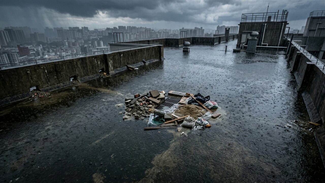 Família contrata empresa para impermeabilizar laje e primeira chuva alaga a casa depois que funcionários bloqueiam todos os pontos de escoamento