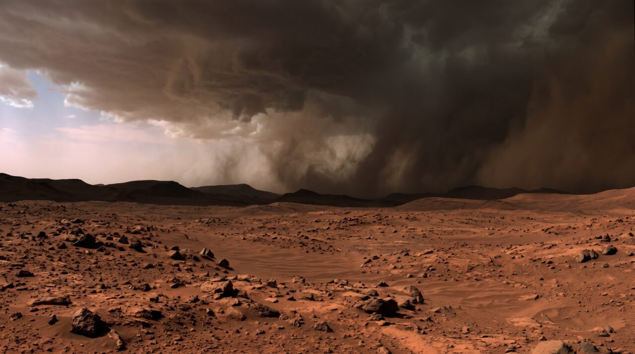A tempestade de poeira global que encerrou a missão do rover Opportunity em Marte em 2018.