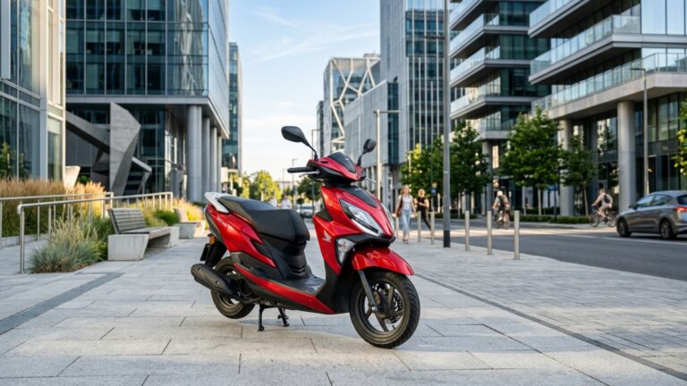 Scooter de 100 kg guarda um capacete em 19,7 litros e permite abastecer sem levantar o banco ou sair do assento
