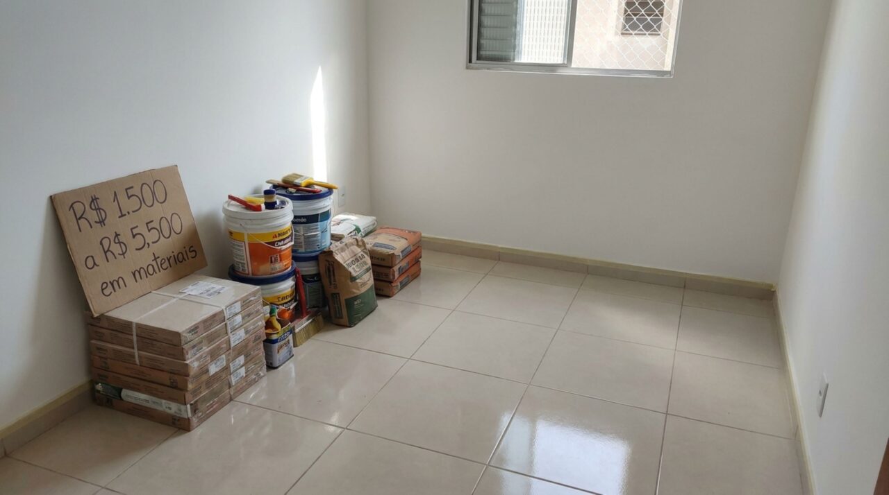 Quanto custa reformar um cômodo por conta própria em 2026, pagando apenas os materiais e zero mão de obra?