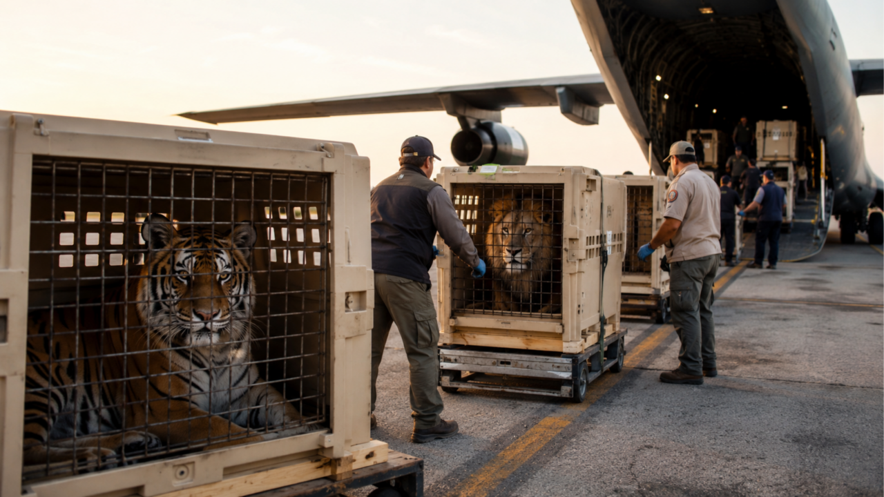 Resgate de 30 tigres e leões de antigo zoológico mobiliza operação que chamou atenção mundial