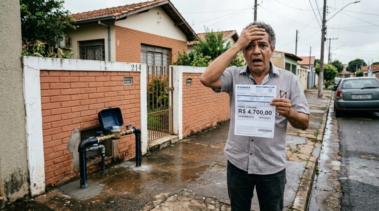 Morador recebe conta de água de R$ 4.700 após conserto de vazamento no cavalete e descobre que a concessionária não é obrigada a parcelar nem a recalcular pela média anterior
