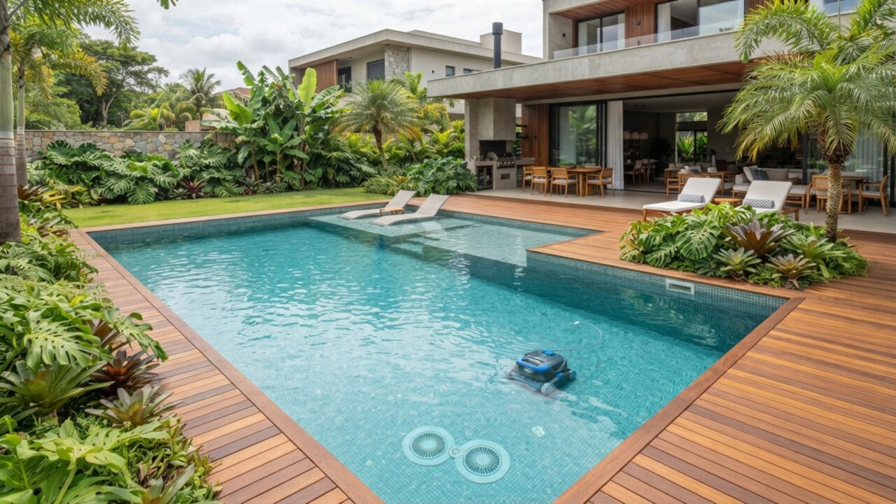 Dona de casa compra robô limpador de piscina de última geração, aparelho confunde o ralo de sucção profundo com sujeira, entope o motor central e causa prejuízo de R$ 8 mil
