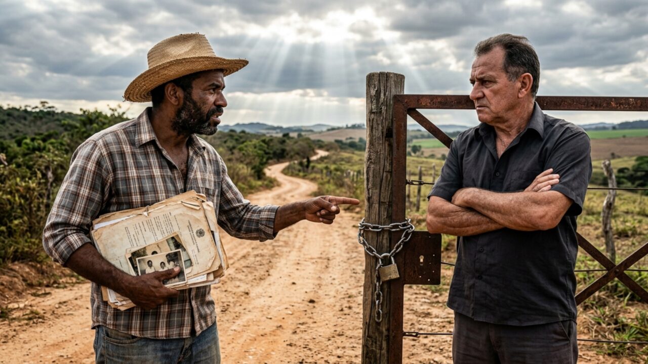 Família compra terreno rural com estrada usada há 30 anos e novo vizinho fecha a única passagem com uma porteira e uma corrente