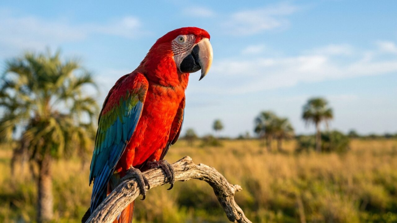 Ave extinta no país há mais de 150 anos volta a colorir os céus, cria filhotes em liberdade e emociona moradores e biólogos
