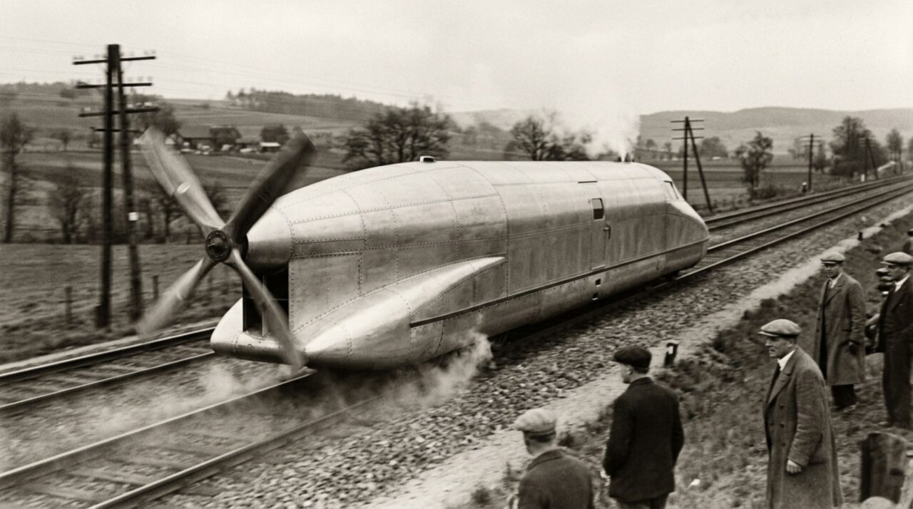 Na Alemanha dos anos 1930, um trem experimental recebeu na traseira uma enorme hélice semelhante à de um avião e ultrapassou 200 km/h sobre trilhos muito antes da chegada dos modernos trens de alta velocidade
