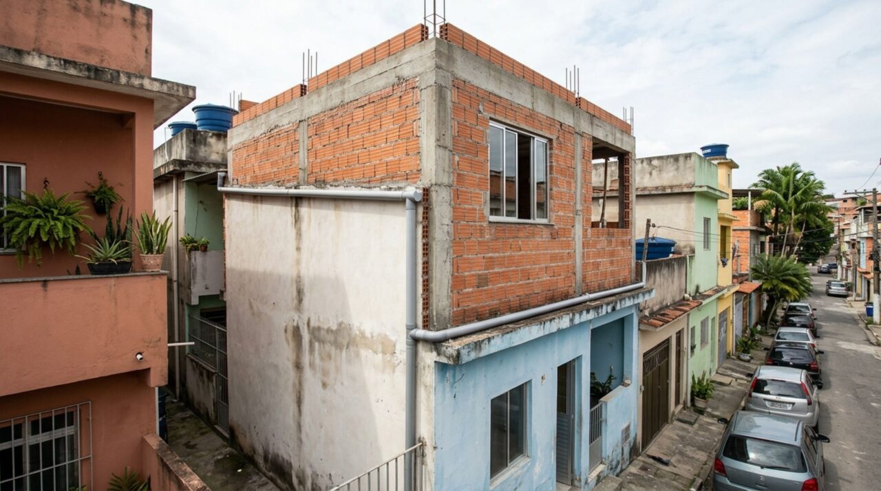 Casal viaja e, ao retornar, encontra muro entre as casas mais alto depois que vizinho iniciou construção de um segundo pavimento