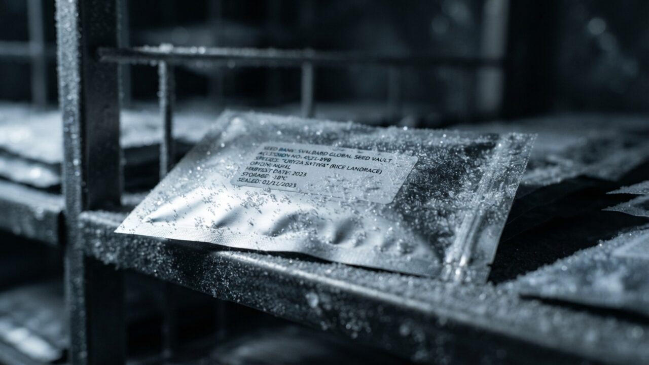 Um cofre enterrado dentro de uma montanha no Ártico guarda mais de 1,4 milhão de amostras de sementes para substituir coleções perdidas em qualquer parte do mundo