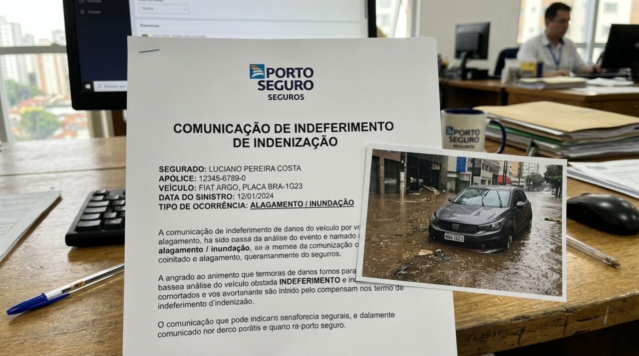 Motorista entra em uma rua alagada, o carro para no meio da água e a seguradora nega o conserto após perícia apontar possível agravamento do risco, mesmo com cobertura compreensiva
