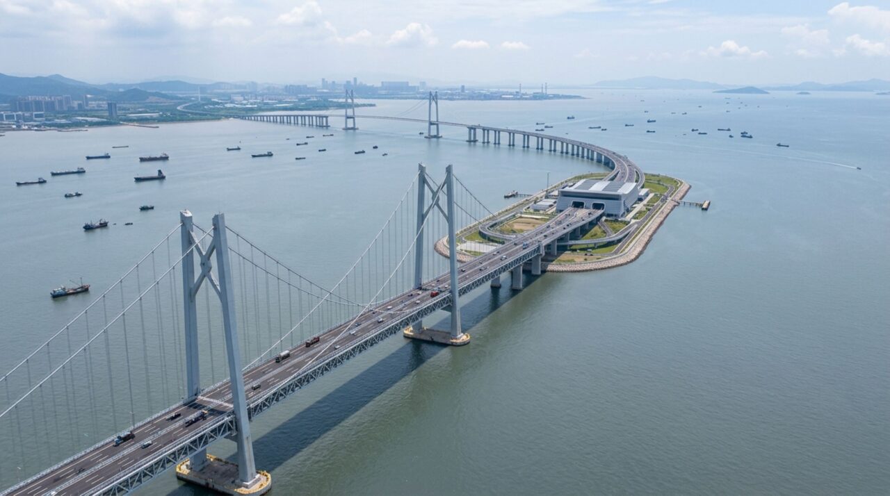 A nova travessia marítima de 24 km que usa ilhas artificiais e uma ponte preparada para enfrentar tufões extremos