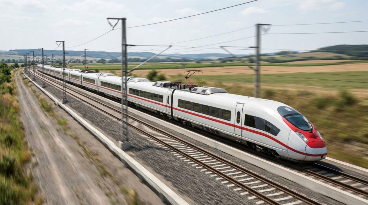 Projetado para atingir velocidades superiores a 300 km/h sem usar locomotiva convencional na frente, este trem distribui motores por vários vagões e transforma grande parte da composição em parte ativa do sistema de propulsão
