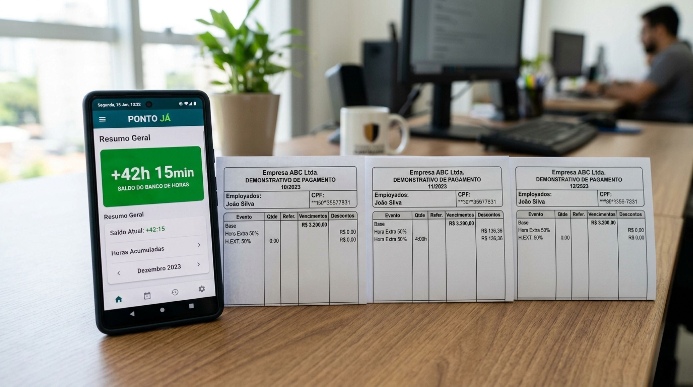 Funcionário faz horas extras durante três meses para aumentar a renda da família e, ao conferir os holerites, percebe que a quantidade registrada não acompanha todas as horas que anotou - QTU Questões do Universo