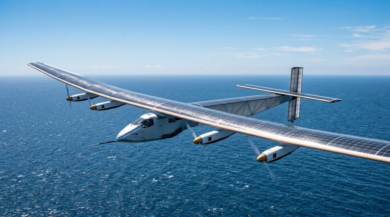 O avião movido a energia solar com asas maiores que as de um Boeing que voou por 5 dias seguidos sem gastar uma gota de combustível