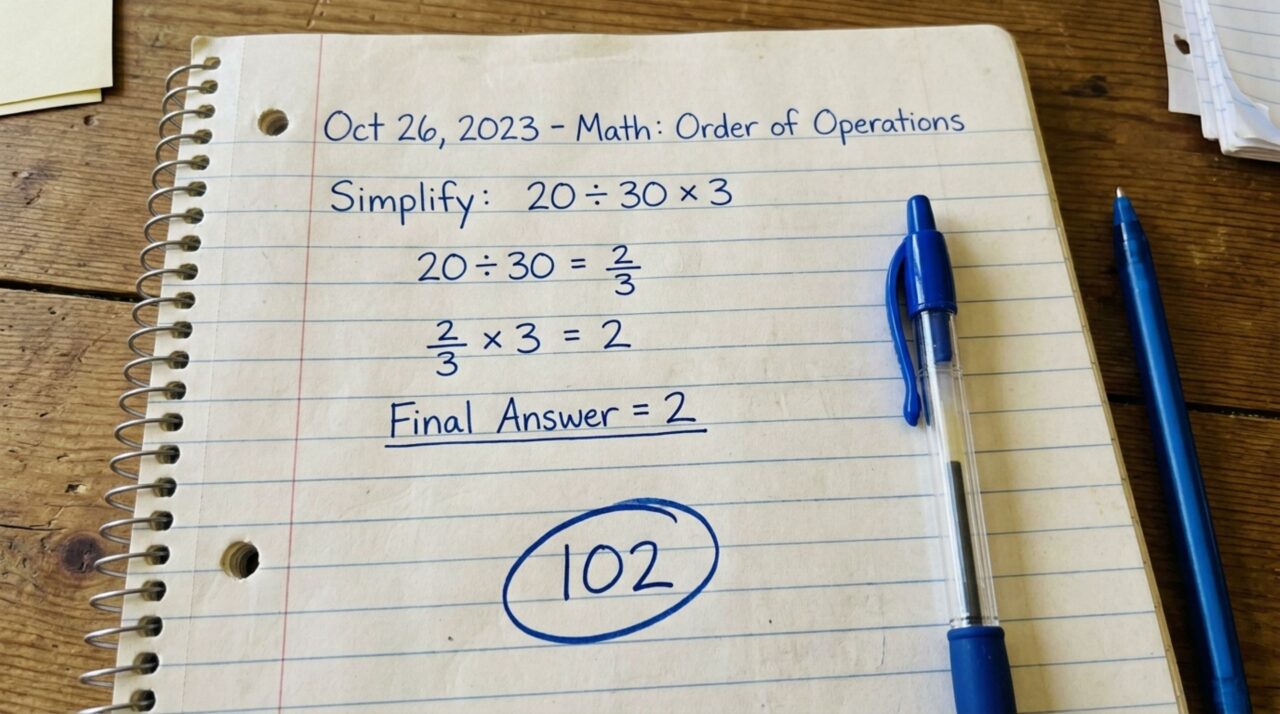 Este cálculo 10² + 20 ÷ 30 x 3 parece simples, mas muita gente erra