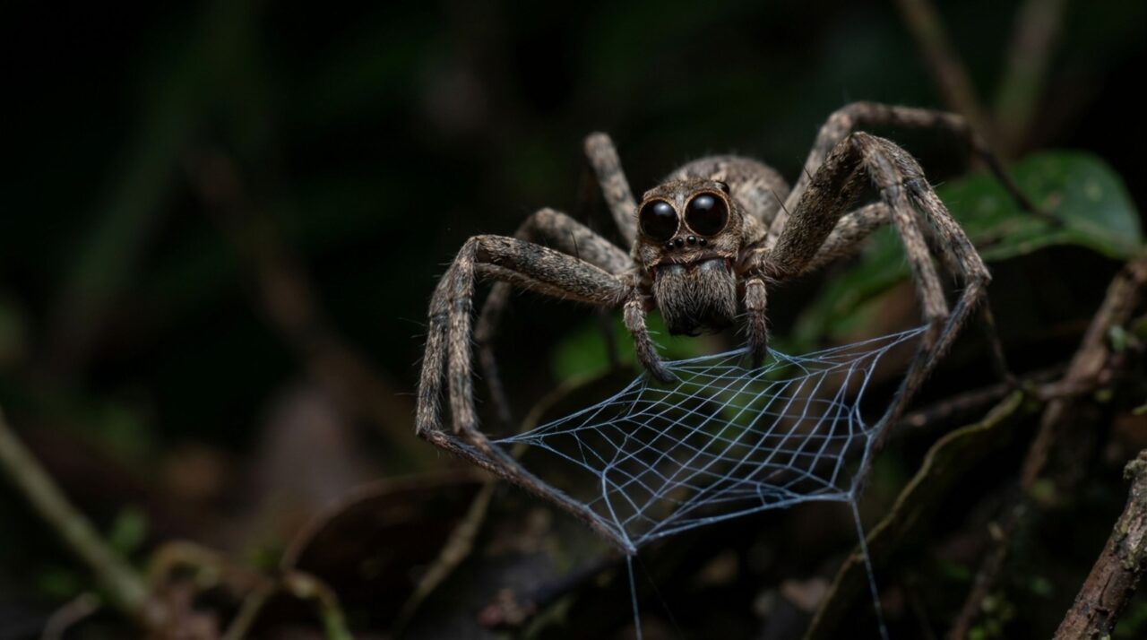 A aranha misteriosa que joga uma teia em formato de rede com as próprias patas para capturar insetos no ar