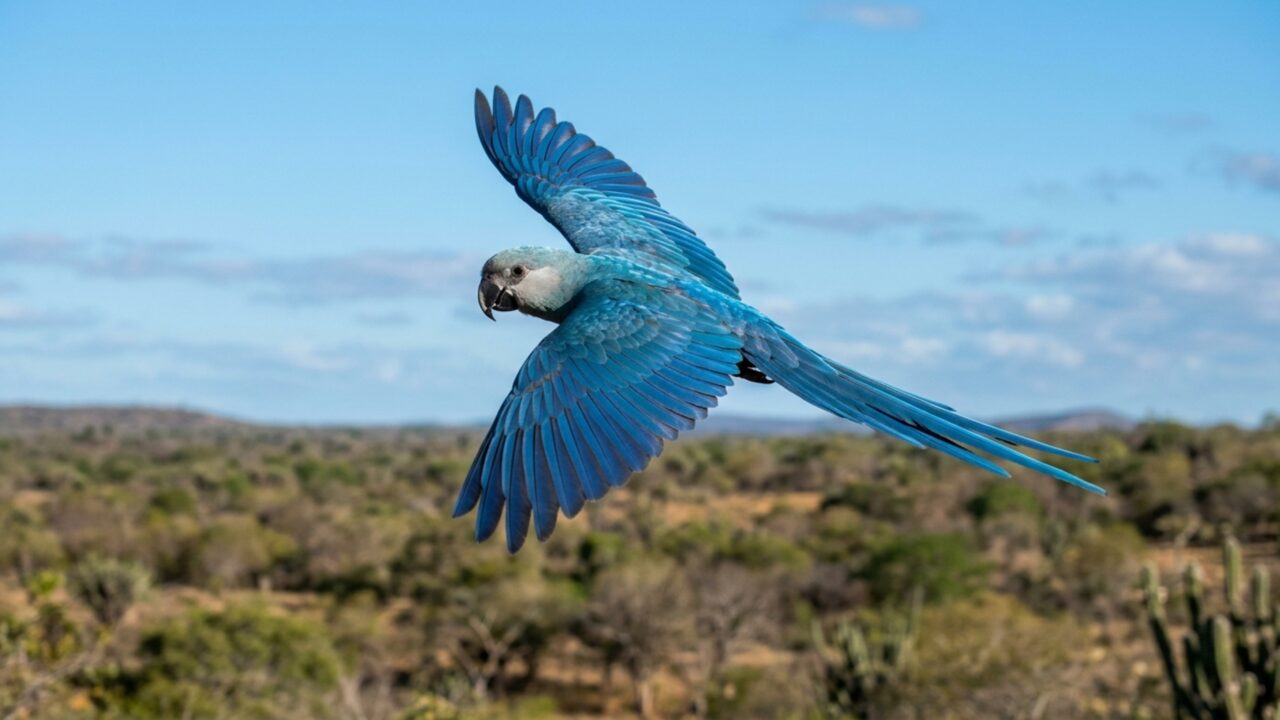 Ave considerada extinta na natureza por mais de 20 anos volta a voar livre no Brasil e primeiros filhotes nascem após reintrodução histórica