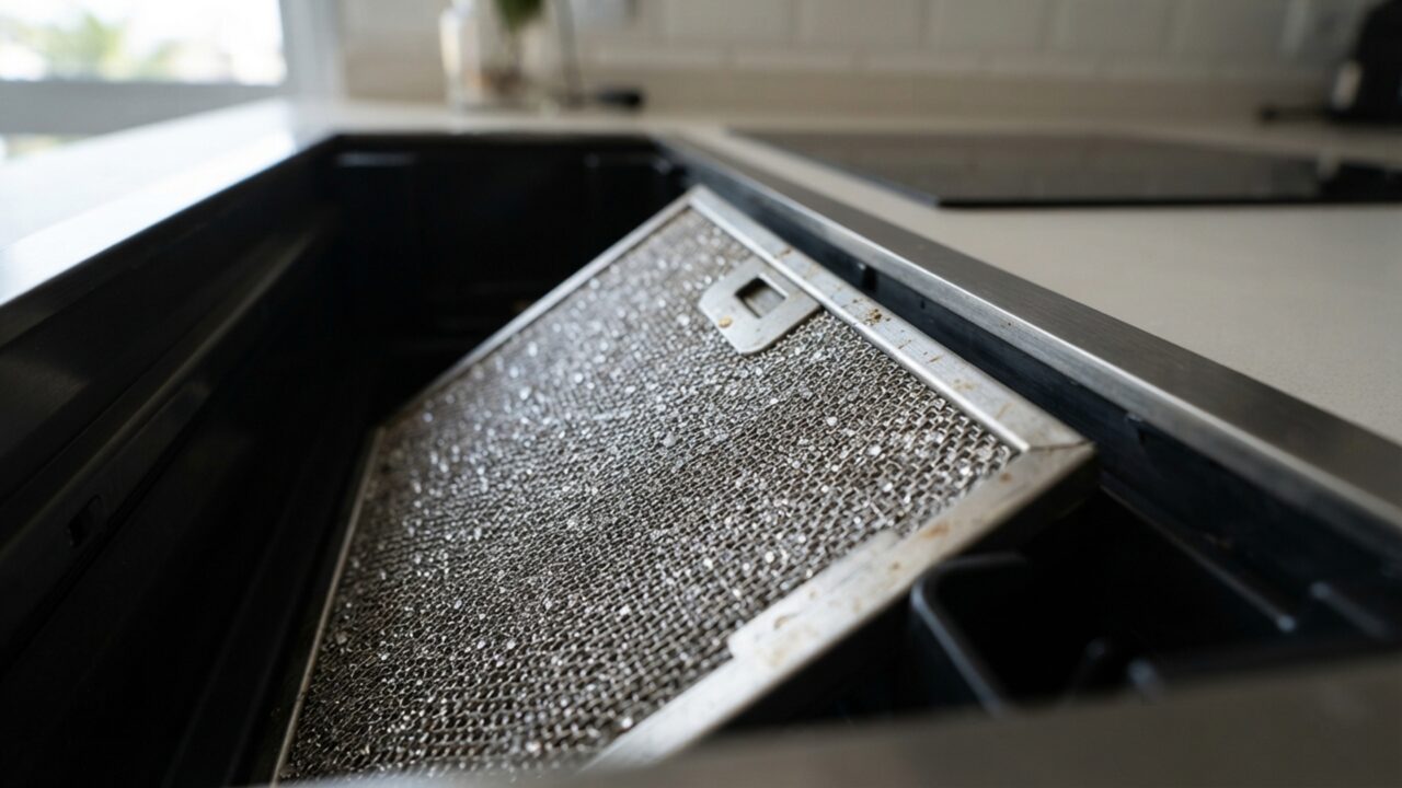 Nem coifa gigante no meio da cozinha, nem depurador ineficiente: o exaustor inteligente suga a fumaça para baixo, filtra a gordura e some dentro da bancada após o uso
