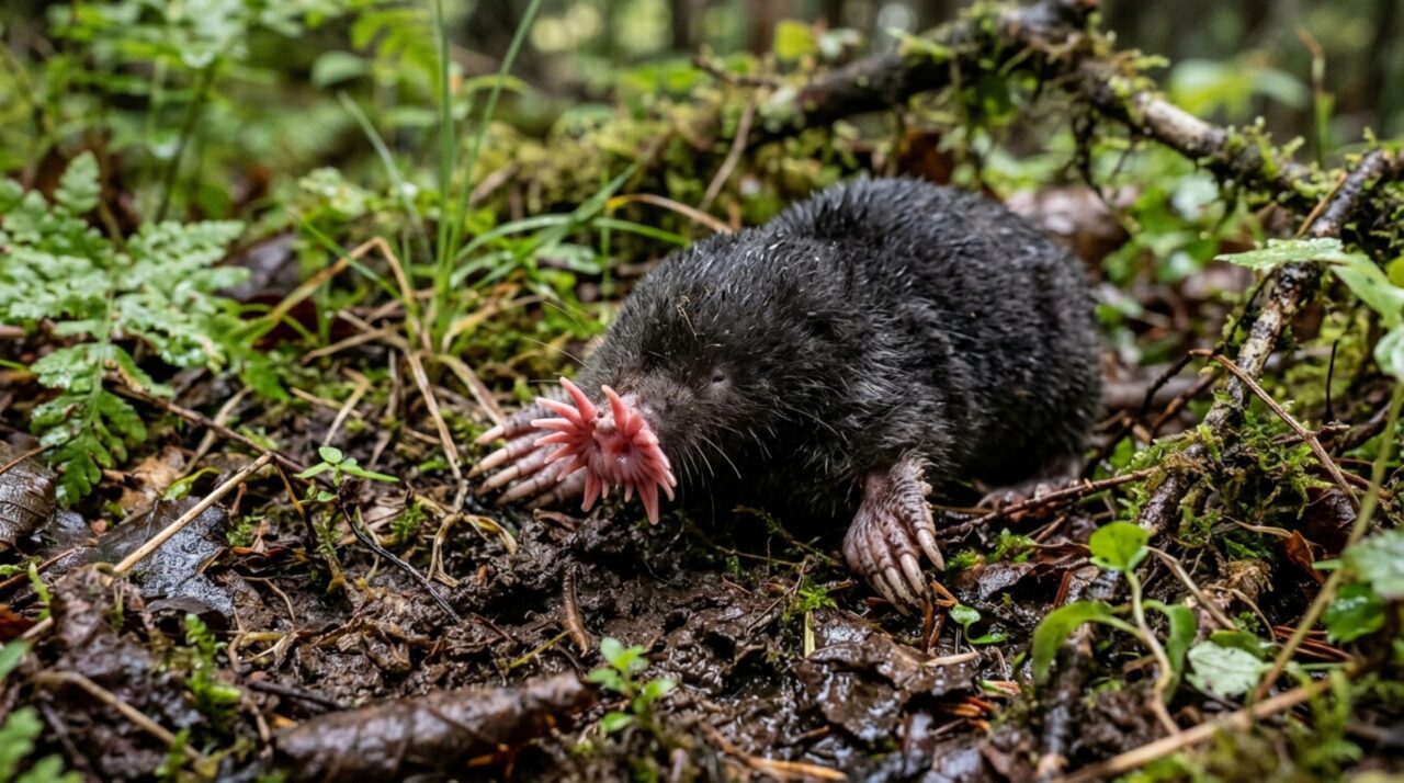 Com 22 apêndices carnudos concentrados em um focinho menor que a ponta de um dedo, este pequeno mamífero consegue analisar o ambiente pelo toque com mais de 100 mil fibras nervosas transmitindo sinais ao cérebro