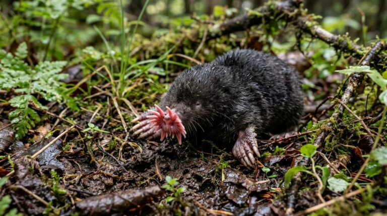 A toupeira-de-nariz-estrela usa 22 raios táteis altamente móveis para explorar rapidamente o ambiente e localizar alimento quase sem depender da visão