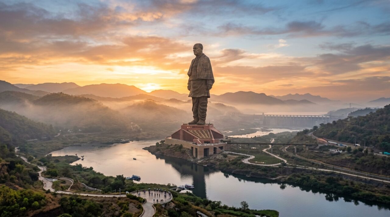 A estátua de 182 metros na Índia que supera duas vezes a Estátua da Liberdade e possui um mirante dentro do peito