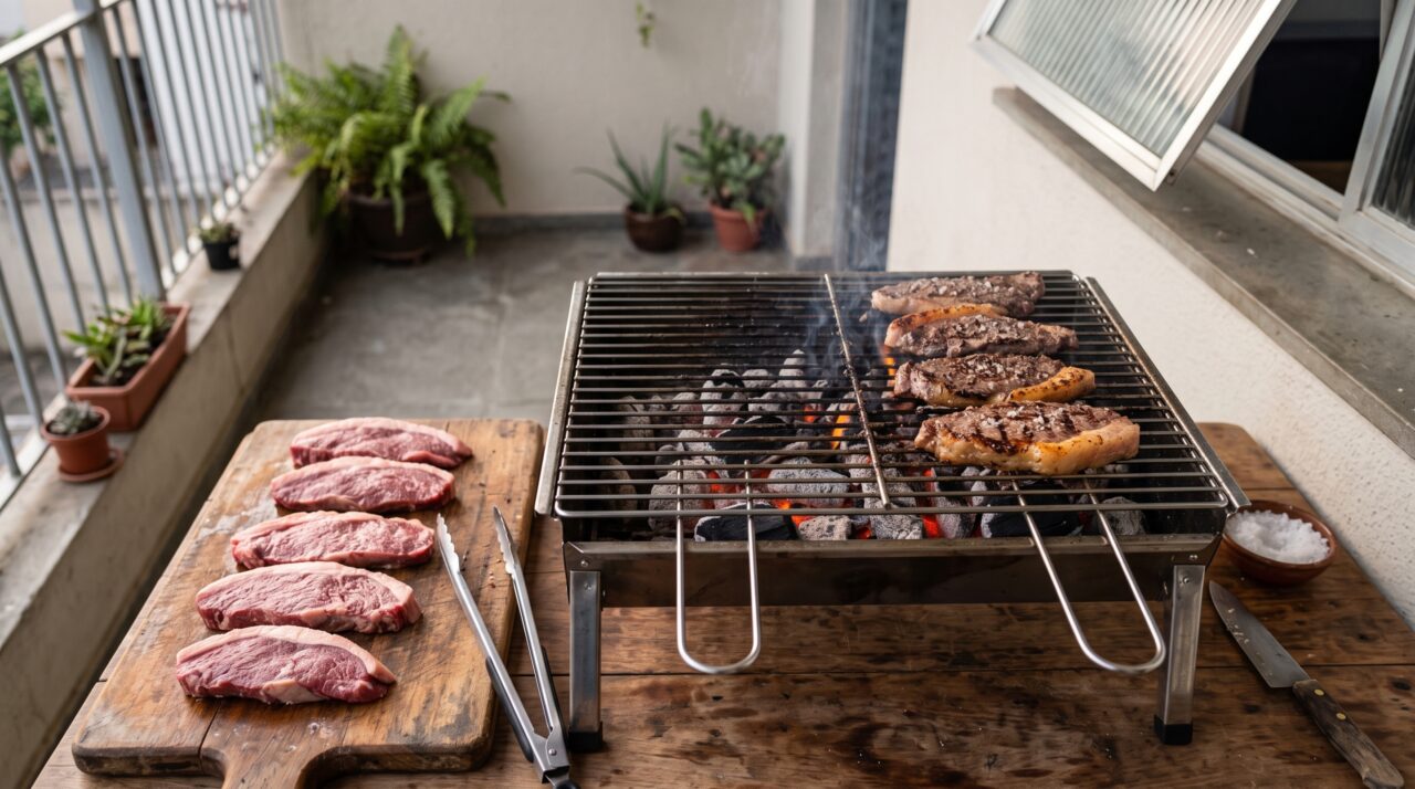 Picanha com capa de gordura bonita ainda pode dar errado se os bifes forem cortados todos da mesma espessura sem pensar no fogo que será usado
