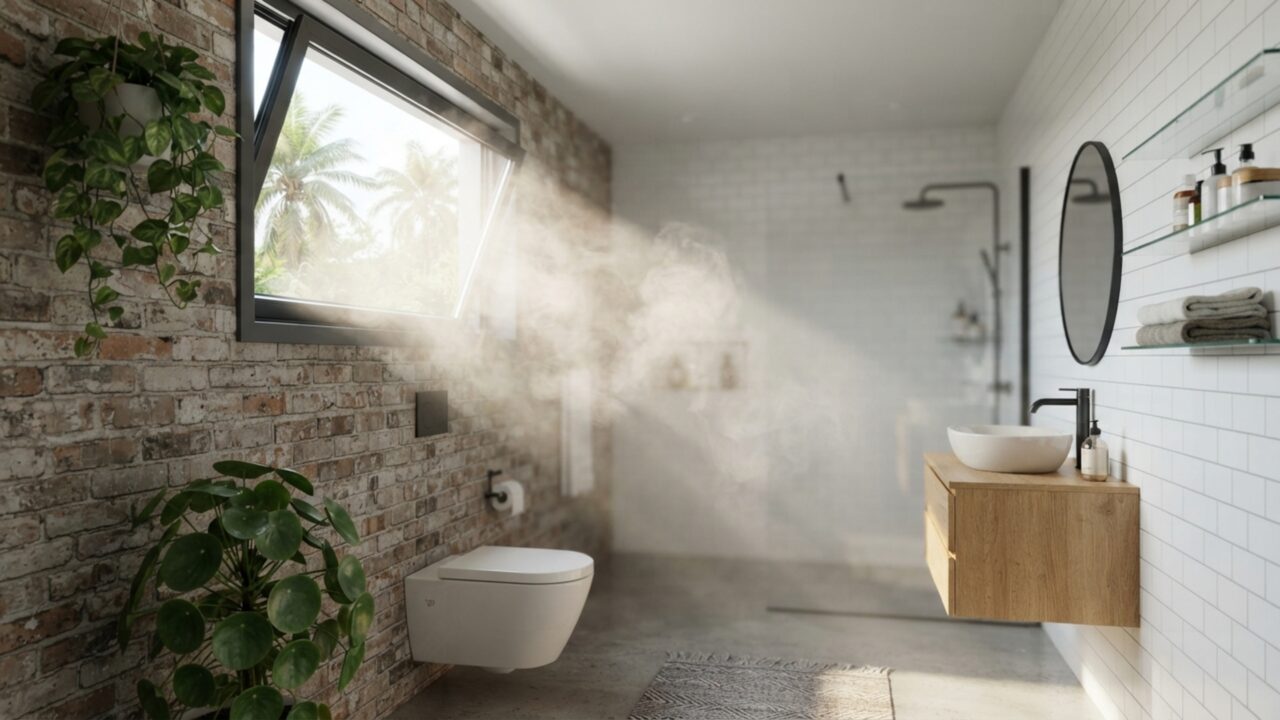 Adeus, mofo no banheiro: A técnica simples de ventilação cruzada na alvenaria que os arquitetos usam para manter o ambiente seco sem precisar de exaustor elétrico