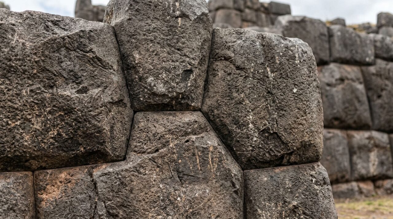 O encaixe entre as pedras de Sacsayhuamán mostra como a alvenaria inca dispensava argamassa sem perder estabilidade