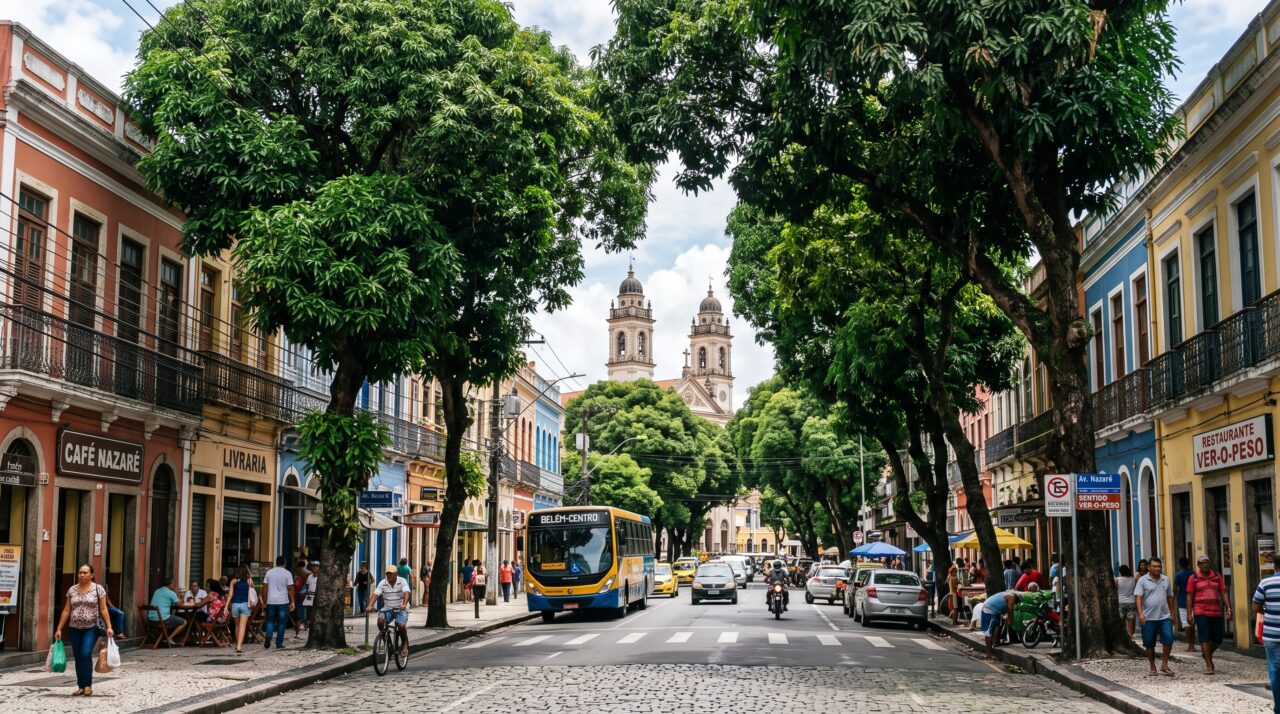 Ruas arborizadas e urbanismo na cidade de Belém.