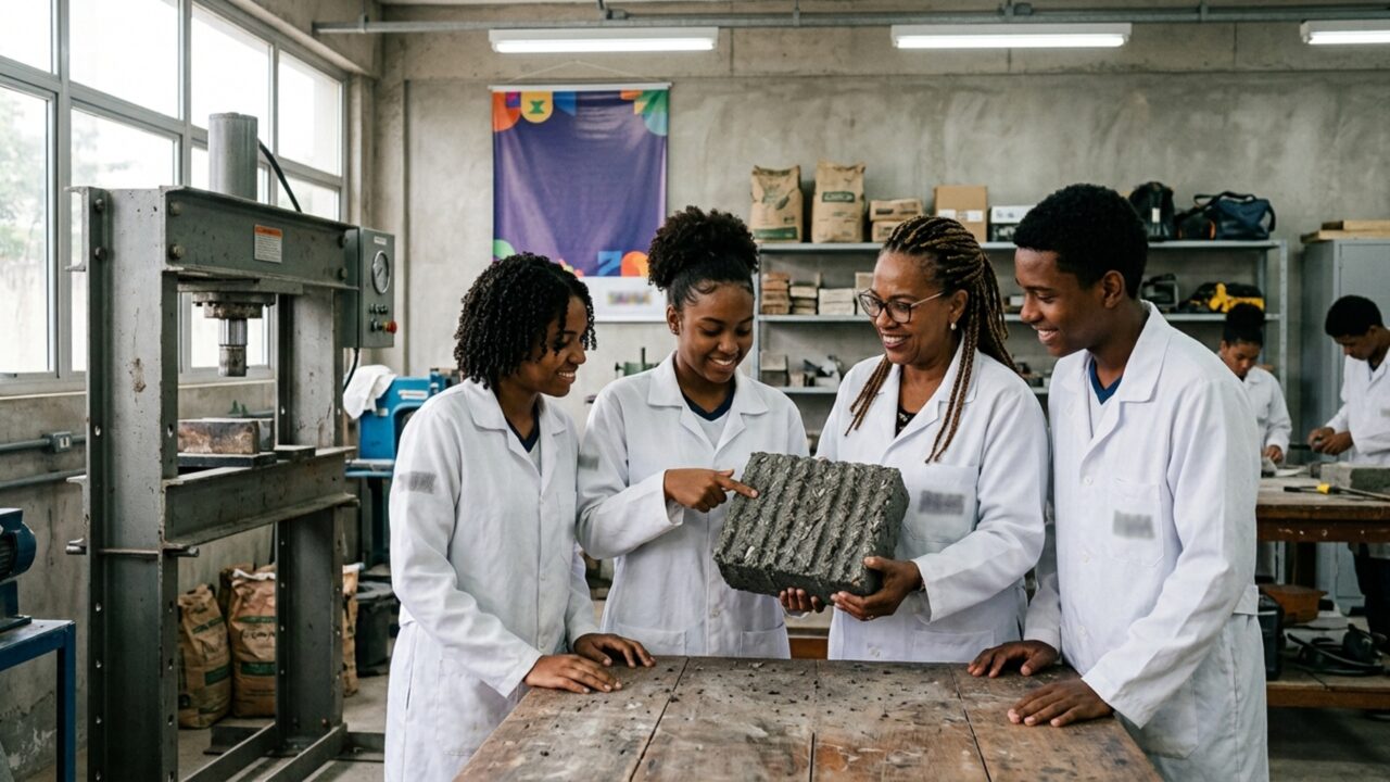 Um professor de matemática sem formação em engenharia juntou alunos de escola pública do interior, transformou papel velho e casca de coco em biocimento, venceu um prêmio nacional entre 2.300 inscritos, e levou R$ 200 mil para o projeto