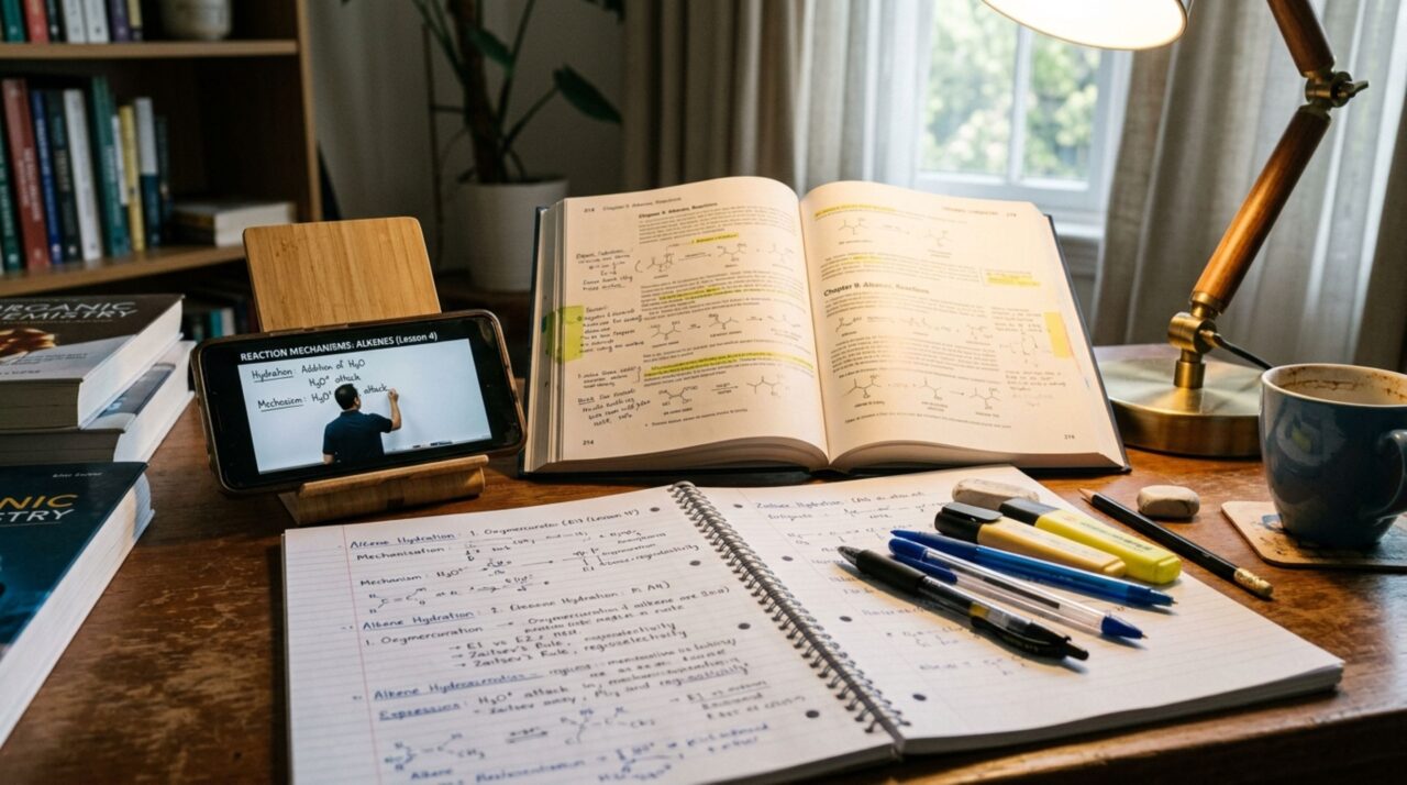 A rotina intensa com apostilas doadas e aulas gratuitas pela internet