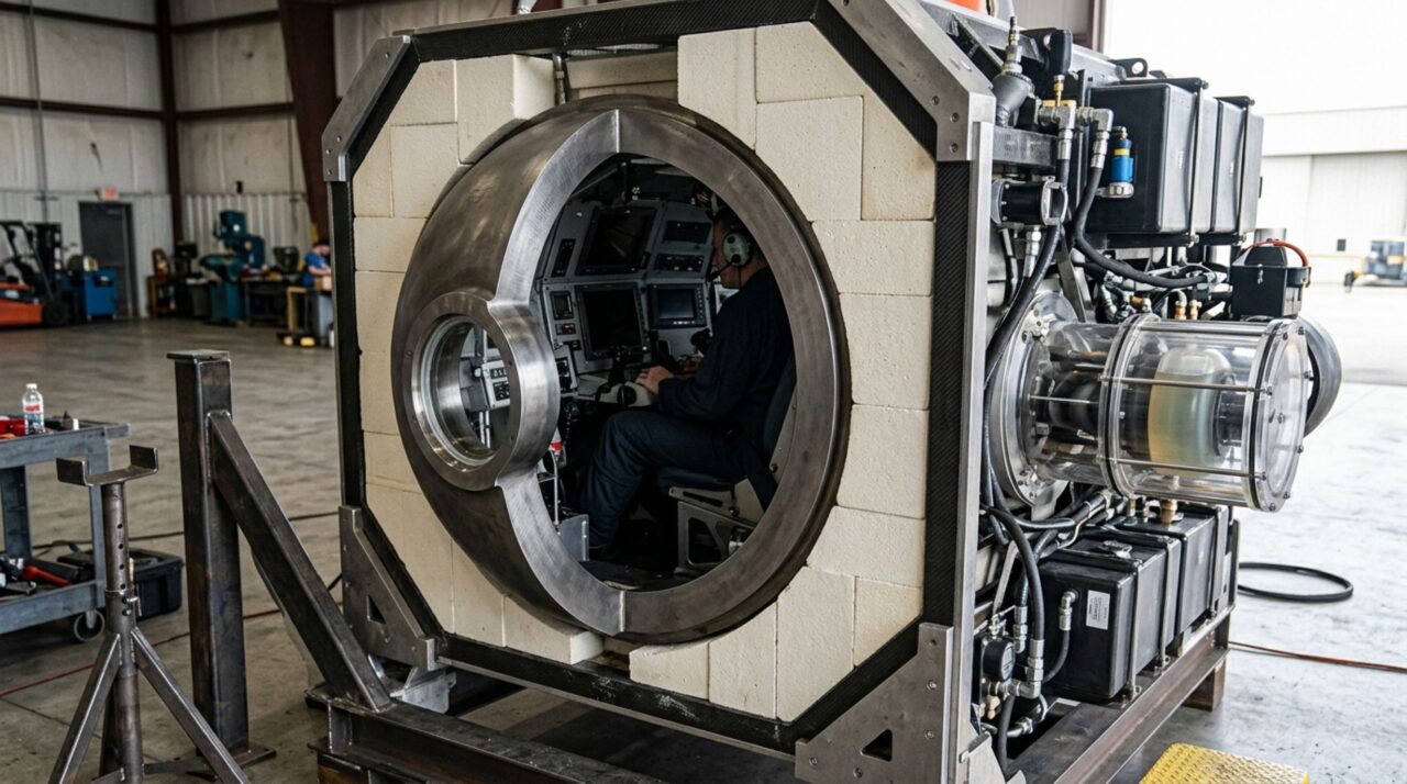 A esfera de titânio, a espuma sintática e os sistemas resistentes à pressão permitem que o Limiting Factor opere onde equipamentos convencionais seriam esmagados pela coluna de água