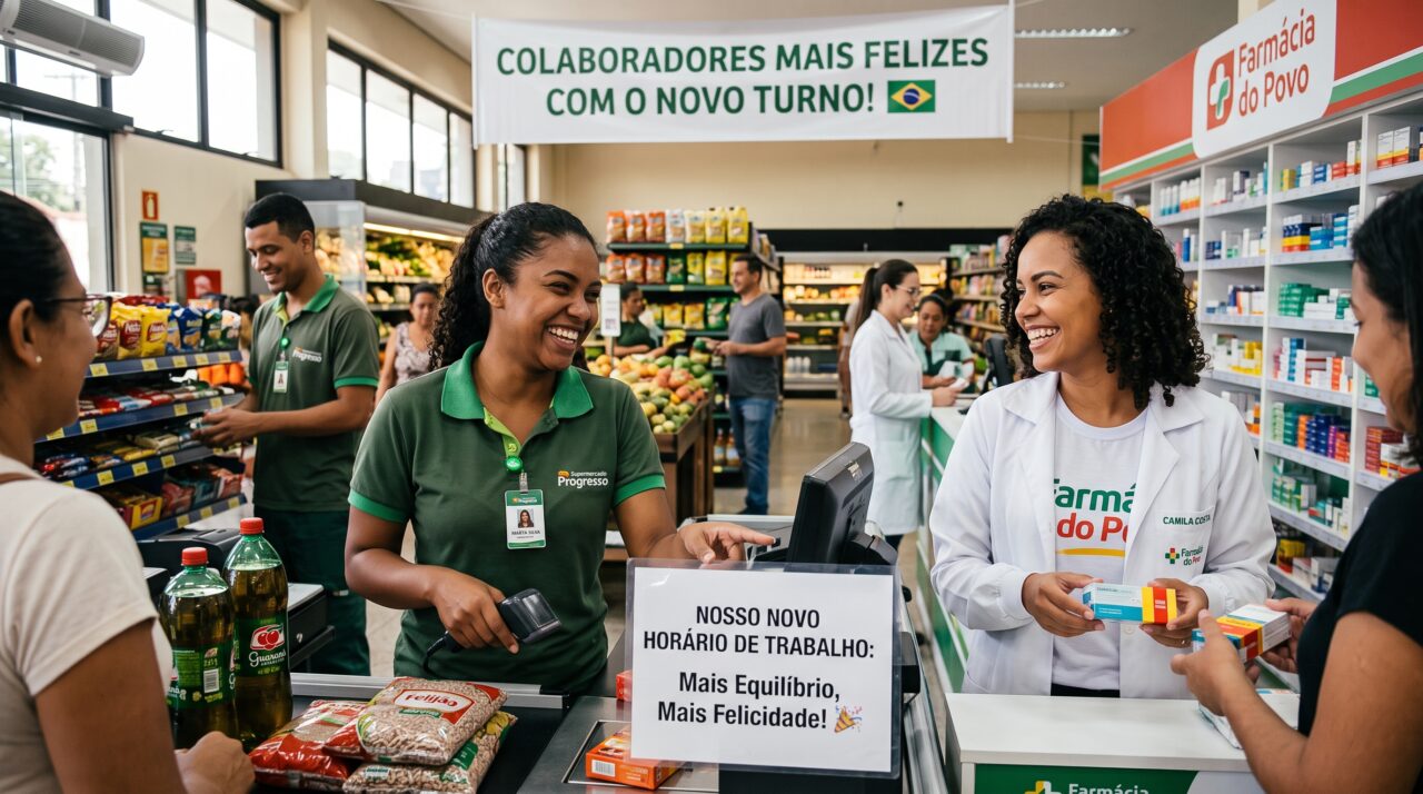 Fim da escala 6x1 em supermercados e farmácias no Brasil.