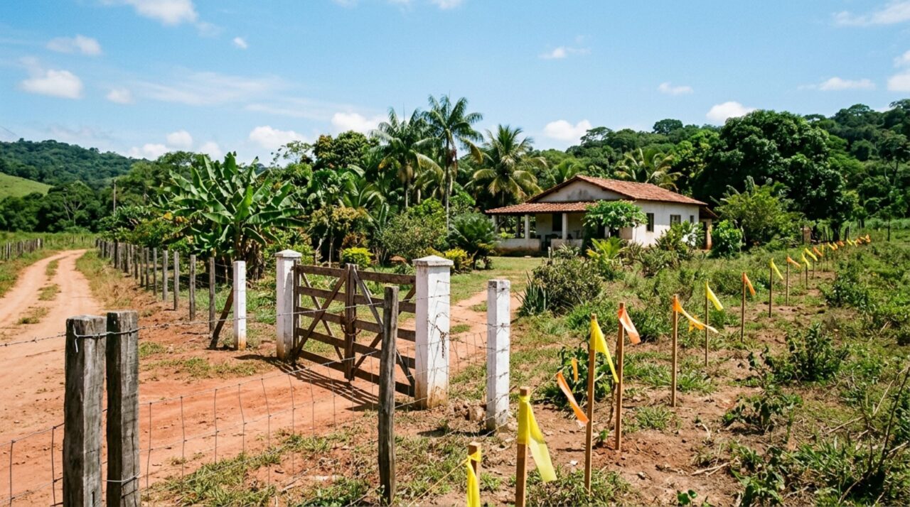 Casal compra sítio acreditando ter determinada área, instala cercas e estruturas e no limite do terreno e descobre divergência na divisa da propriedade