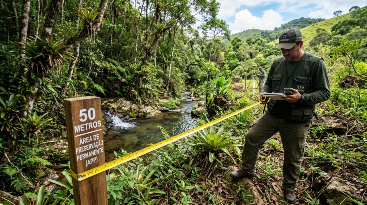 Casal compra terreno rural com nascente cercada por mata, limpa a área para construir um quiosque e depois descobre que existe uma faixa de proteção de 50 metros ao redor da água