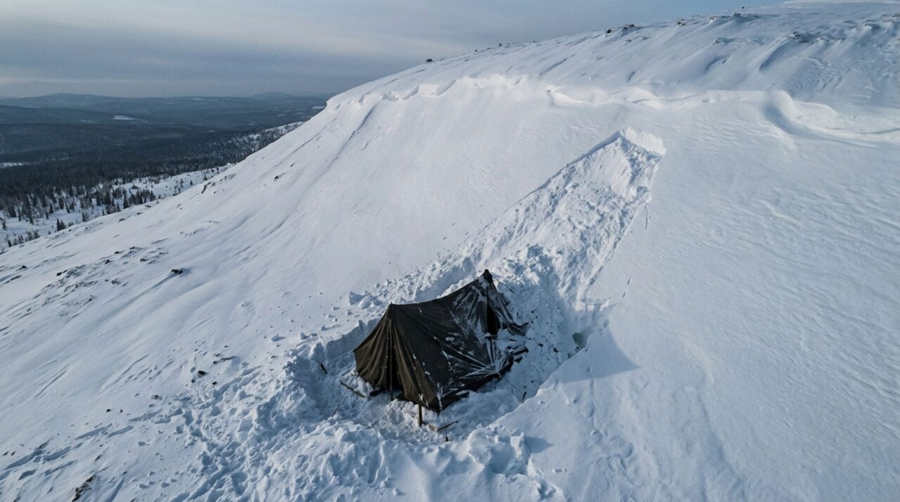 Modelos físicos indicam que uma pequena avalanche de placa poderia ter se formado horas depois do acampamento com o acúmulo de neve transportada pelo vento
